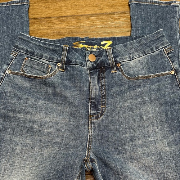 Seven7 Tummy less High Rise Skinny Dark Blue Denim Jeans Size 12 - Picture 3 of 8